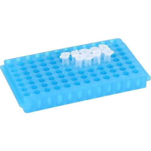 1 Pc 96 Holes Plastic Centrifugal Test Tube Rack Laboratory Test Tubes Blue Holder Bracket For 0.5ml/1.5ml Vials Container