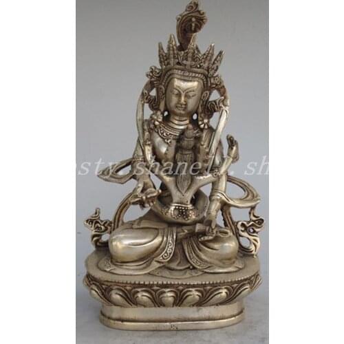Elaborate Tibetan silver Buddhism happy mahakala king kong statue
