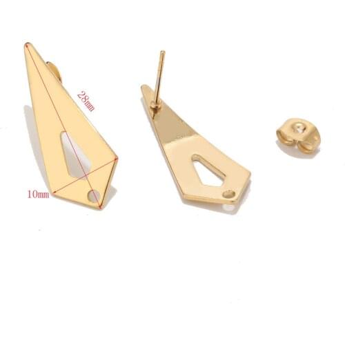 New Gold/silver tone Stainless Steel Earring Posts hollow Round Stud Findings Earnut