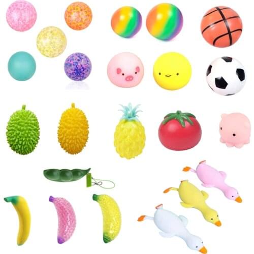 1pcs Clear Stress Balls Colorful Ball Autism Mood Squeeze Relief Healthy Toy Funny Gadget Vent Toy Children Christmas Gift