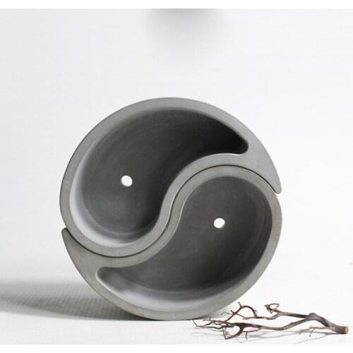 Silicone mold Concrete succulent plants cement flower pots molds tai chi shape 3d vase molds home decoration handmade