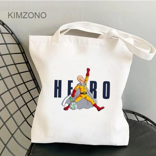 One Punch Man shopping bag recycle bag bolso jute bag shopper handbag bag reusable bolsa compra bolsas ecologicas sac tissu