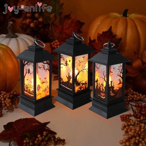 Halloween Decoration Led Candles Tea Light Vintage Castle Pumpkin Ghost Hanging LED Lantern Lamp Halloween Party Home supplies