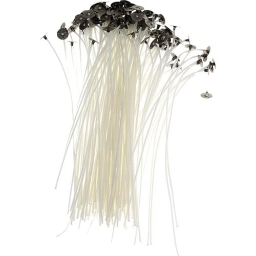 Pack of 50 20cm Pre Waxed Wicks for Candle Making With Sustainers