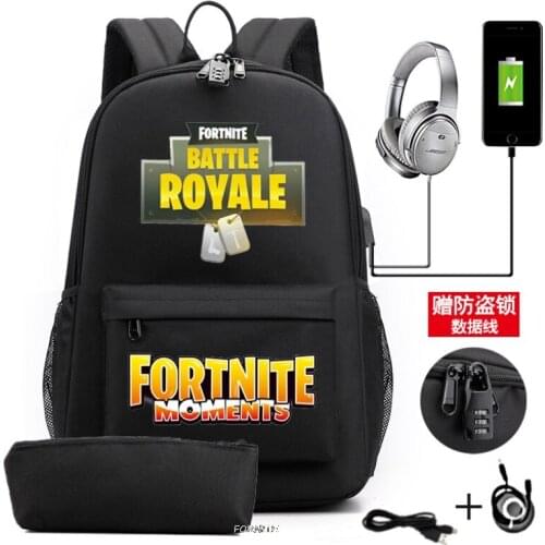 2 Set Waterproof Schoolbag Fashion School Backpack CanvasFORTNITE Printing Girls School Bags Mochilas Children Kids Bag