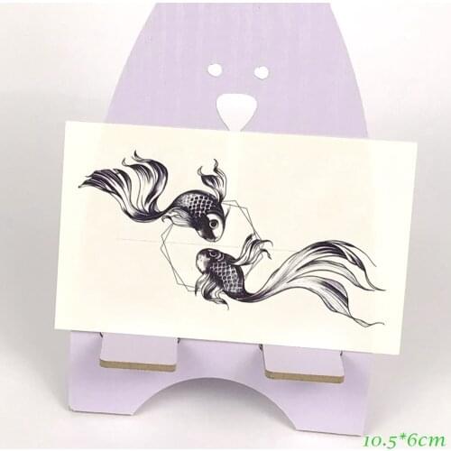 Waterproof Temporary Tattoo gold fish goldfish Pisces tatto stickers flash tatoo fake tattoos for girl women lady