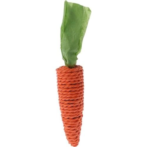 Funny Pet Cat Scratch Toy Straw Carrot For Hamster Guinea Rabbit Rat Chew Toy R7UB