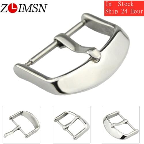 ZLIMSN Free Shipping 100pcs Watch Buckle Silvery Polished 18 20 22 24mm Watchband Accessories Clasp High Quality Wholesale