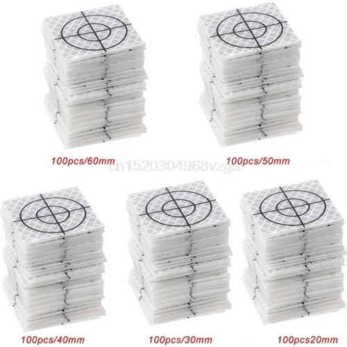 100 Pcs Reflector Sheet Reflective Tape Target Total Station 20/30/40/50/60mm G21 Whosale&DropShip