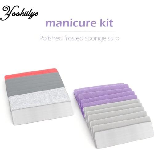 100pcs Nail File Buffer Double Side Replacement Pads Stainless Steel Handle Sponge Sanding Polishing Nail Manicure Care Tools