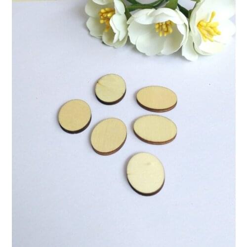 200pcs/lot Laser Cut 16*21mm Unfinished Blank Wood Oval Wedding Gift Number Tag Save the Date DIY Party Decoration C27