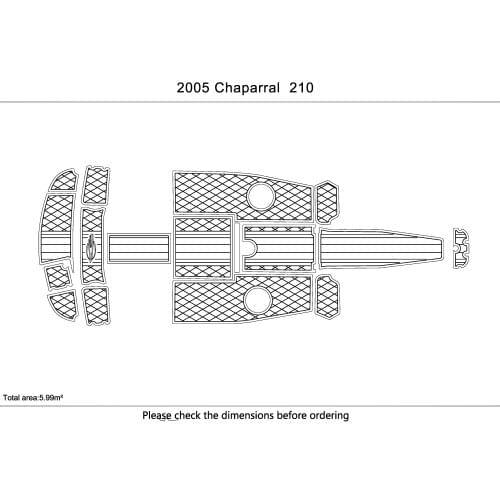 2005 Chaparral 210 Cockpit swimming platform 6mm EVA Non-slip mat fAUX TEAK FLOOR CARPET MAT