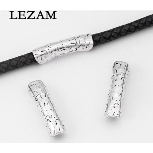 5sets Antique Bent Carved Pattern Round Magnetic Clasp Connector Jewelry For 6mm Round Leather Cord Diy Jewelry Findings