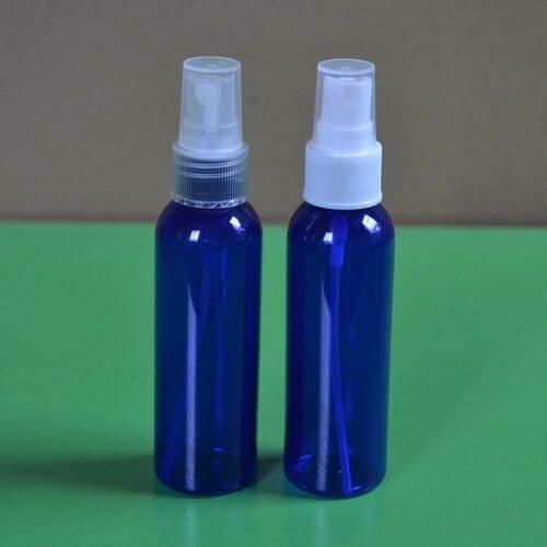 50pcs Wholesale dark blue 60ML plastic spray bottle with rounded shoulders , 2oz spray perfume bottles , spray plastic bottles