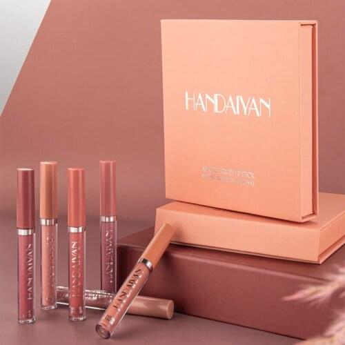 6Pcs/Set Waterproof Lipstick Sexy Lip Stick Matte Velvet Lipsticks Lips Makeup Cosmetics Labiales Matte Velvet Lipstick Set Gift