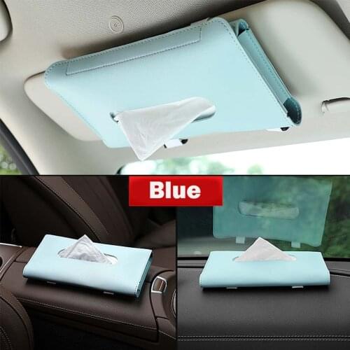 Car Tissue Box sun visor PU leather Tissue Box Towel Sets Holder Auto Interior Storage Decoration Car Accessories Tissue Box