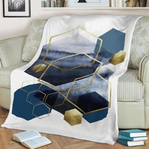 Geometric Pyramid 3D Printed Velvet Plush Throw Fleece Blanket Bedspread Sherpa Blanket Home Decora