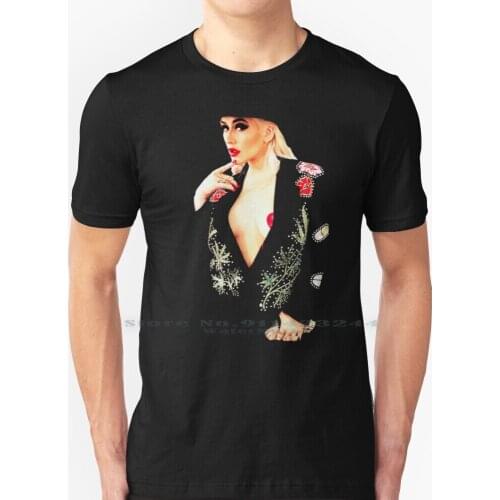 Cowgirl Xtina T Shirt 100% Pure Cotton Pop Diva Music Song Black Cowboy Cowgirl Country Xtina Aguilera Christina Blonde Womens