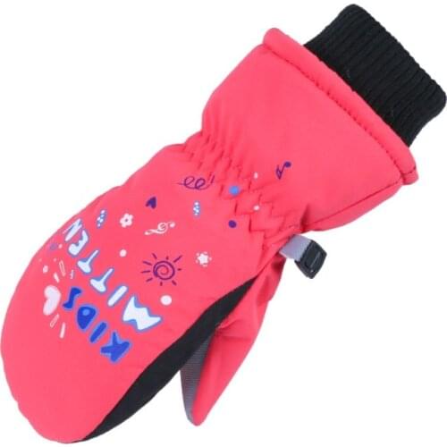 Kids Winter Ski Snow Gloves Child Boys Girls Waterproof Warm Cozy Snowboard Mitten With Waterproof Coating On Surface