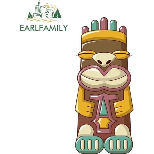 EARLFAMILY 13cm x 10.9cm for Hawaii Tiki Vinyl Car Stickers Creative Wall Graffiti Sticker Waterproof Window Refrigerator Decal