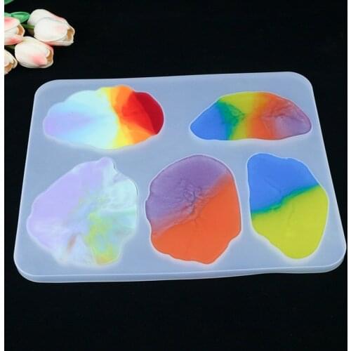 Resin Mold Kit Silicone Molds for Epoxy Resin Irregular Shape Cup Mat Decoration Mirror Diy Jewelry Making Kit