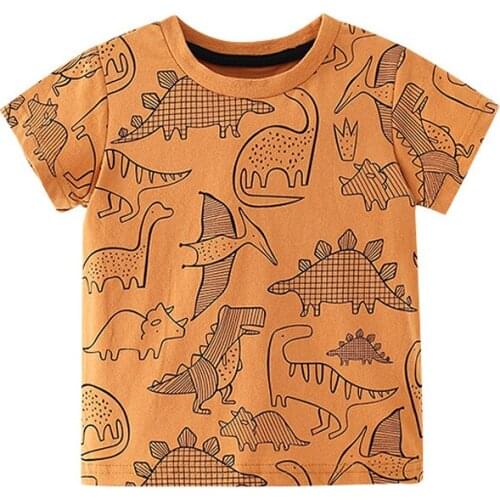 27Kids Boys T-shirt New Animal Design Baby Cotton Summer Clothing Toddler Fashion Dinosaur T-shirt Cute Children Play Clothes
