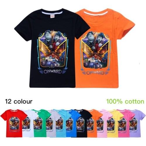 Baby Boys Girl T Shirts Cartoon Movie Onward Print Children Clothes Kids Fashion Short Sleeve T Shirt Streetwear Top Tee Costume
