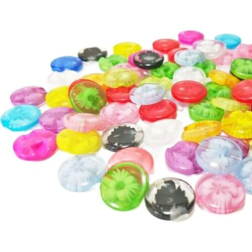 HL 50pcs/150pcs 14mm colorful pearl resin buttons flatback garment sewing notions DIY accessories scrapbooking