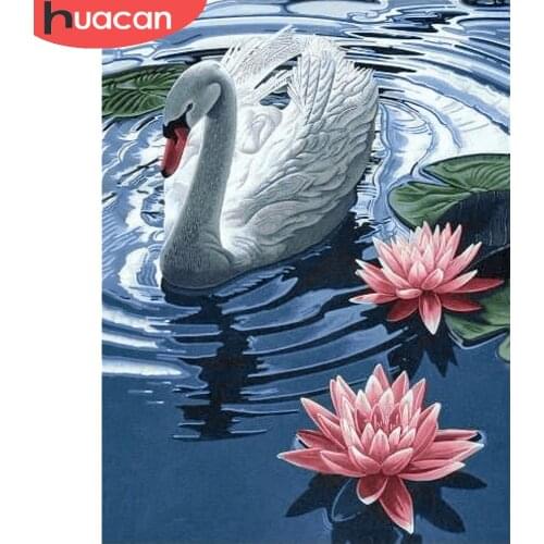 HUACAN 5D DIY Diamond Painting Swan Full Square/Round Diamond Embroidery Sale Animal Mosaic Home Decoration