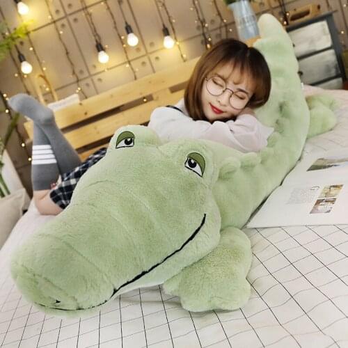 New Giant Size Long Lovely Crocodile Plush Toy Soft Cartoon Animal Doll Stuffed Boyfriend Sleeping Pillow Kid Gift