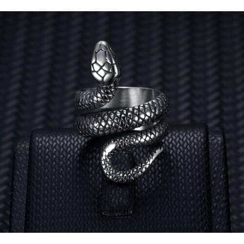 Retro Exaggerated Spirit Snake Ring Punk Style Snake-shaped Nightclub Ring Student Index Finger Ring Trend Jewelry Gift 003