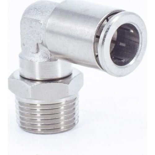 M5 1/8" 1/4" 3/8" 1/2" BSPT Male Elbow Pneumatic Nickel Plated Brass Push In Quick Connector Release Air Fitting Plumbing