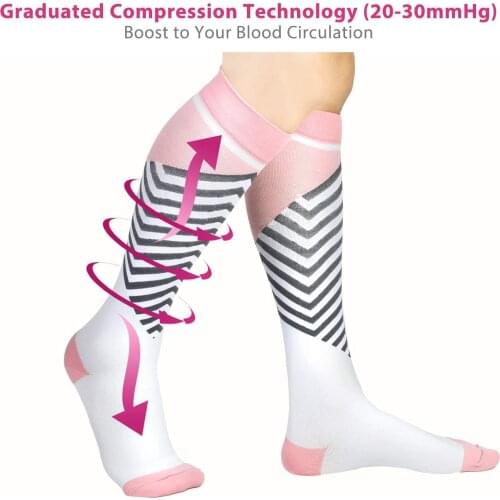 Compression Socks women Sports Socks 20-30 MmHg Best Graduated Athletic, Men Running, Flight,Travel,Nurses Cycling Socks