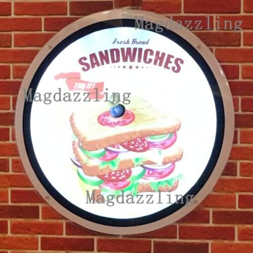Customized round wall mounted acrylic led illuminated menu panel round menu lightbox for restaurant,fast food,shop,cafe