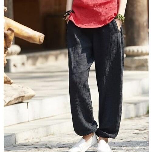 Summer&Spring women cotton&linen gray/black/white tai chi bloomers taijiquan zen lay meditation pants kung fu wushu trousers
