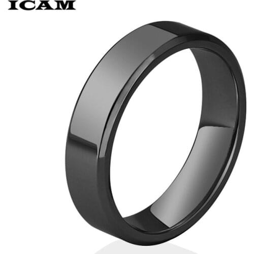 ICAM Fashion Charm Jewelry men Ring Titanium Black Rings For Women