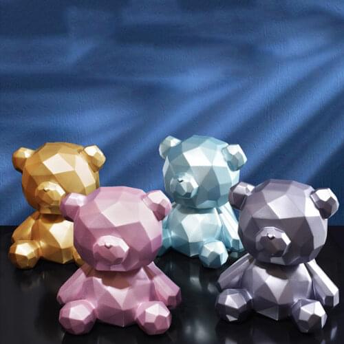Cartoon Bear Piggy Bank Coin Money Boxes Home Decor Vinyl Money Saving Box Children Toys Birthday Gift Figurines Decorations