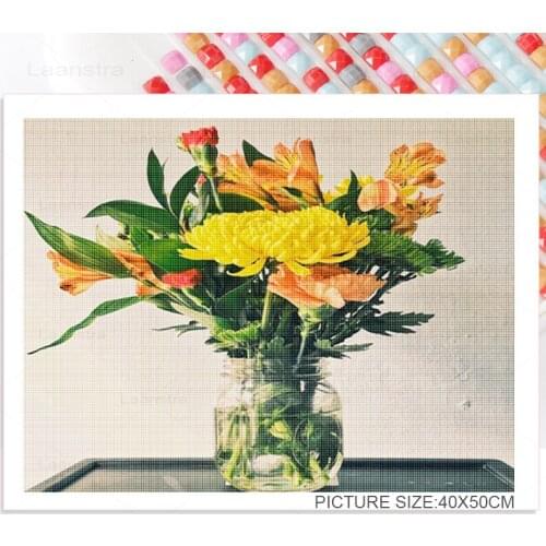 Bouquet 5D DIY Full Diamond Painting Rose Sunflower Mosaic Handmade Sticker Diamond Embroidery Home Decoration Wall Art Picture