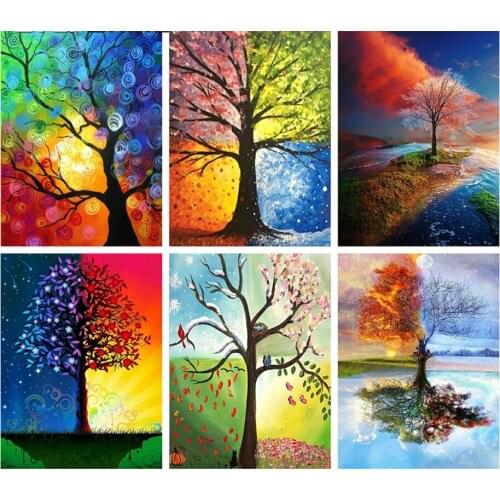 5D Diamond Painting Kits Scenery Tree Mosaic Embroidery Complete Beads Pictures Hobbies And Crafts Full Round With AB Drill Art