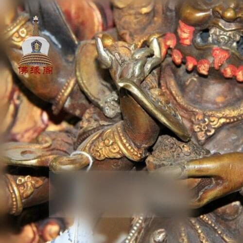 Nepal high-grade copper and gold The custodian of the six arm mahath strong figure of Buddha Large dark