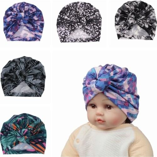 2019 New Cute Baby Hat Soft Turban Knot Girl Hat Bohemian Style Childrens Kids Newborn Cap for Baby Girls Headwear