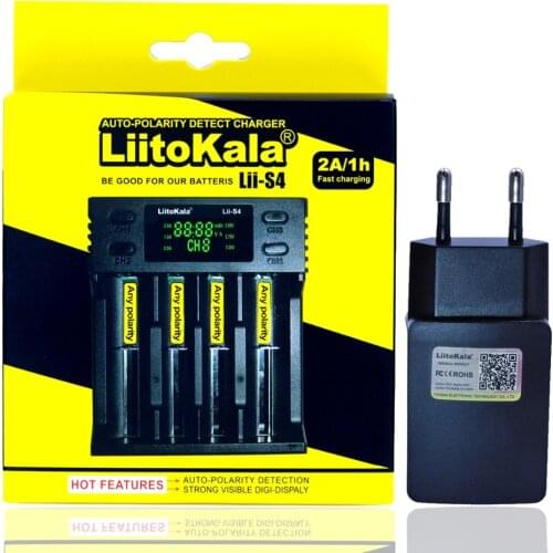 NEW Liitokala Lii-S2 S4 PD4 402 202 100 18650 Battery Charger 1.2V 3.7V 3.2V AA21700 NiMH li-ion battery Smart Charger+ 5V plug