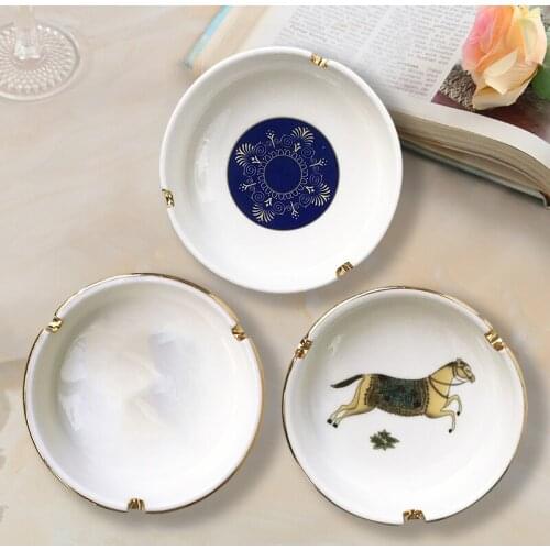 European Porcelain Ash Tray Luxury Home Smoking Accessories Decorative Horse Ashtray Small Best Gifts For Boyfriend Fathers Day