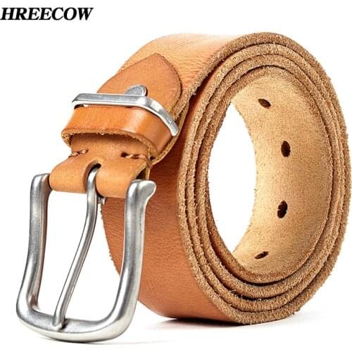 Man belt 2017 100% cowhide genuine leather belts for men brand Strap male fancy vintage jeans cintos pin buckle free shipping