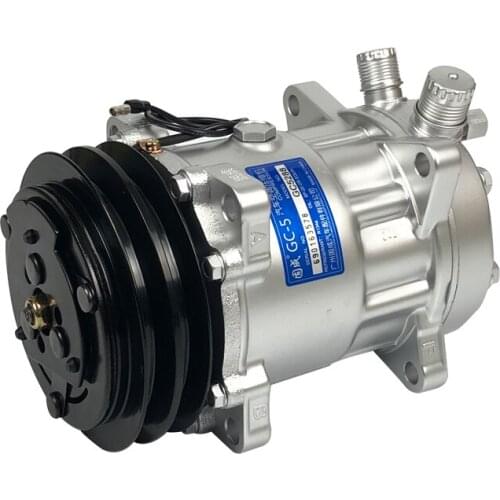SD7H15 Sanden 709 A/C Compressor 2 Groove 12V/24V V-blet Pulley Universal Air Conditioning Compressor for Car Truck Tractor