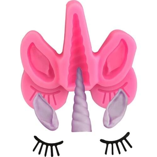 Unicorn eyes and ears silicone mold chocolate mousse sugar baking mold plaster mold
