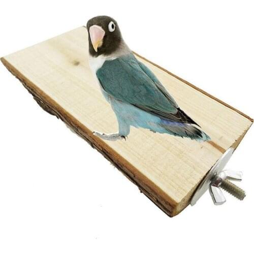 Light Yellow Original Ecology Wooden Cage Platform Bird Parrot Hamster Pet Branch Perch Stand Rack Play Toy Sleeping Perch Stand