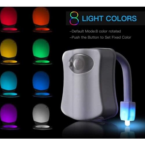8 Colors Smart PIR Motion Sensor Toilet Seat Night Light Waterproof Backlight For Toilet Bowl LED Luminaria Lamp WC Toilet Light