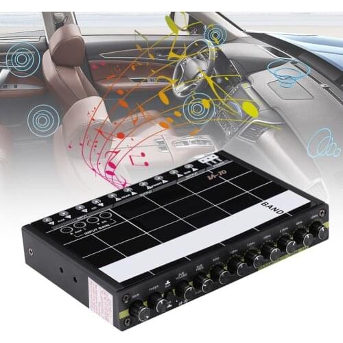 Audio Equalizer High Sensitivity Universal Black 7-Band Digital Stereo Processor Crossover for Automotive