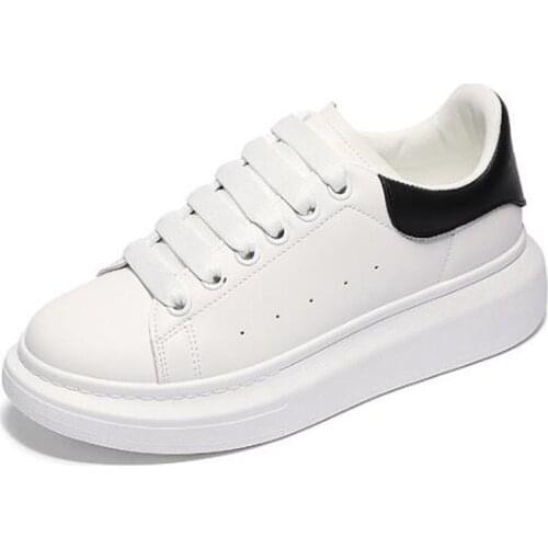 2021 The Highest Version of Womens Sports Shoes Italian Design Fashion Flat Shoes White High Quality Leather Womens Shoes